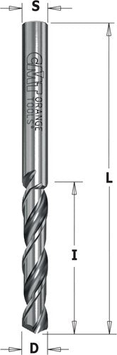 Foret hélicoïdal HWM solide, angle de coupe de 120°, droite 363