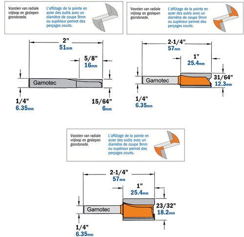 Set 3 pieces cutters in pvc box, HW 811