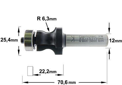 Profile cutter with bearing, HW 966