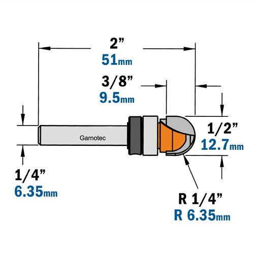 Groove cutter with bearing, HW 814