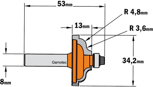 Profile cutter with bearing, HW 947